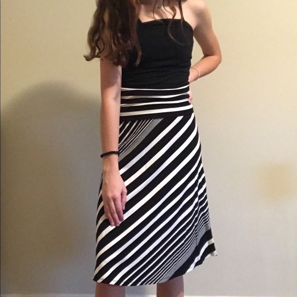 black and white skirt